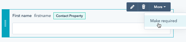 hubspot form field required