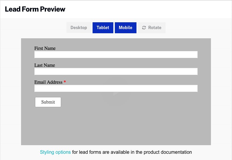 preview lead form