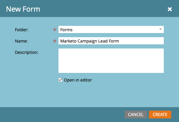 marketo new form